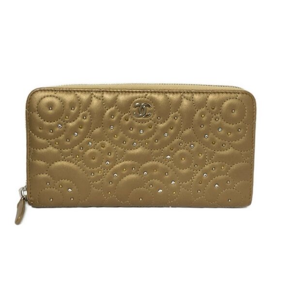 CHANEL Camellia - Bronze Lambskin Long Wallet 581-072825 - Picture 1 of 10